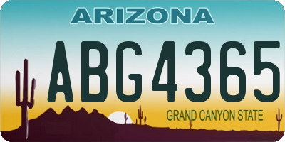 AZ license plate ABG4365