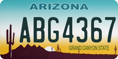AZ license plate ABG4367
