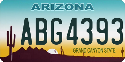 AZ license plate ABG4393