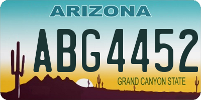 AZ license plate ABG4452
