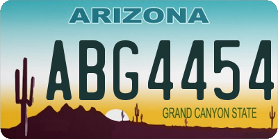 AZ license plate ABG4454