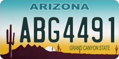 AZ license plate ABG4491