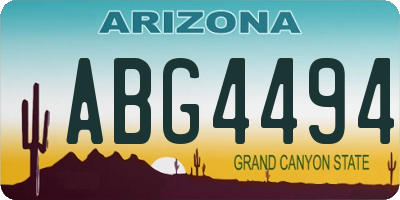 AZ license plate ABG4494