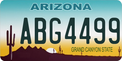 AZ license plate ABG4499