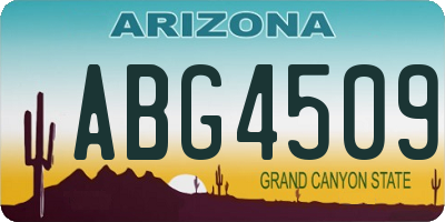 AZ license plate ABG4509