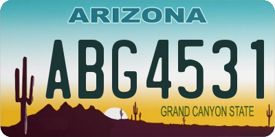 AZ license plate ABG4531