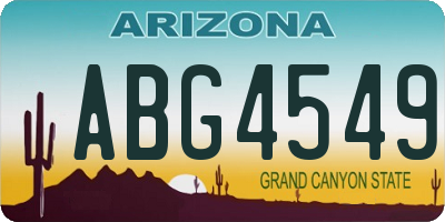 AZ license plate ABG4549