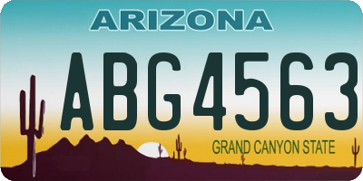 AZ license plate ABG4563