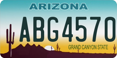 AZ license plate ABG4570
