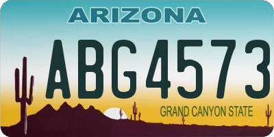 AZ license plate ABG4573