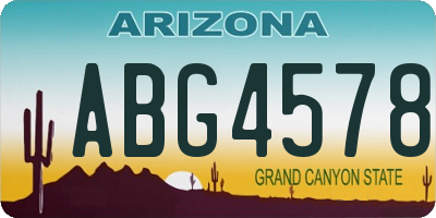 AZ license plate ABG4578