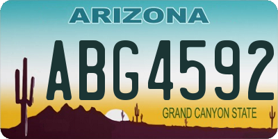 AZ license plate ABG4592