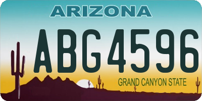 AZ license plate ABG4596