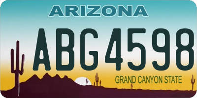 AZ license plate ABG4598