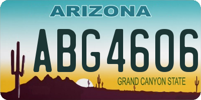 AZ license plate ABG4606