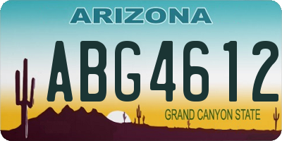 AZ license plate ABG4612