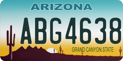 AZ license plate ABG4638