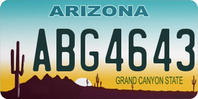 AZ license plate ABG4643