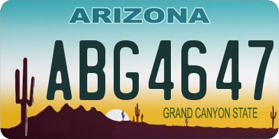 AZ license plate ABG4647
