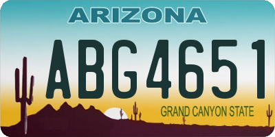 AZ license plate ABG4651