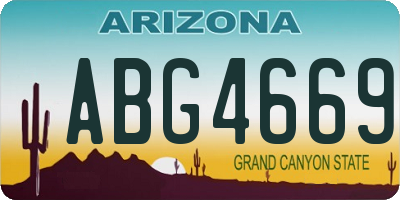 AZ license plate ABG4669