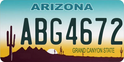 AZ license plate ABG4672