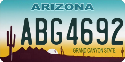 AZ license plate ABG4692