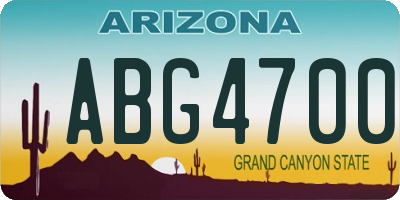 AZ license plate ABG4700