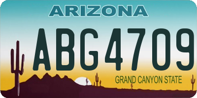 AZ license plate ABG4709