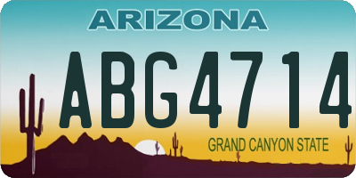 AZ license plate ABG4714