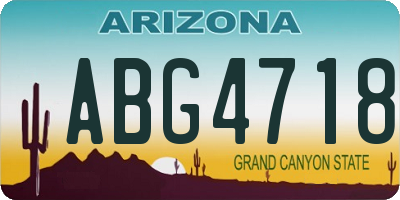 AZ license plate ABG4718