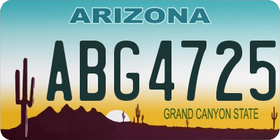 AZ license plate ABG4725
