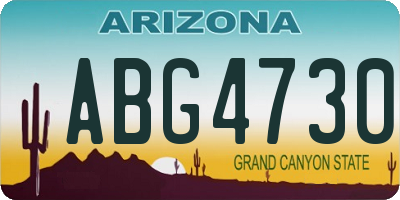 AZ license plate ABG4730