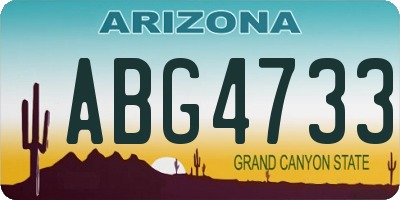 AZ license plate ABG4733