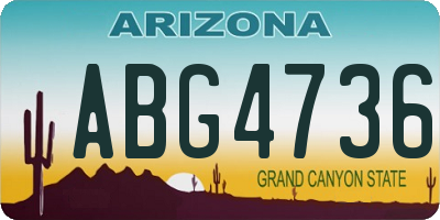 AZ license plate ABG4736