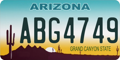 AZ license plate ABG4749