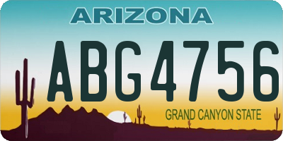 AZ license plate ABG4756