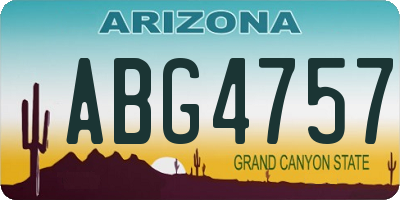 AZ license plate ABG4757