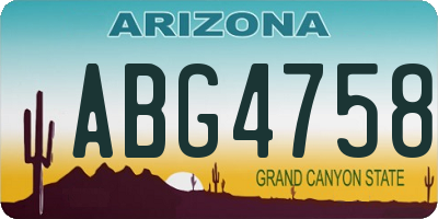 AZ license plate ABG4758