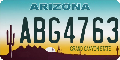 AZ license plate ABG4763
