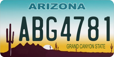 AZ license plate ABG4781