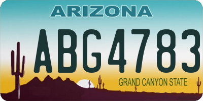 AZ license plate ABG4783