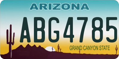 AZ license plate ABG4785