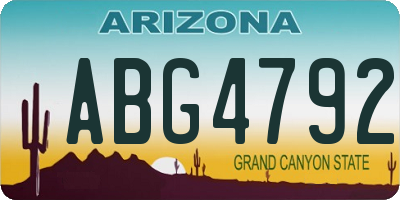AZ license plate ABG4792