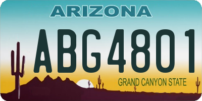 AZ license plate ABG4801