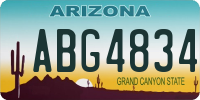 AZ license plate ABG4834