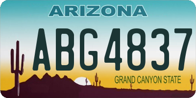 AZ license plate ABG4837