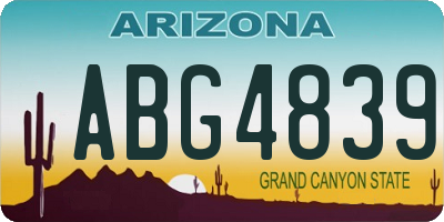 AZ license plate ABG4839