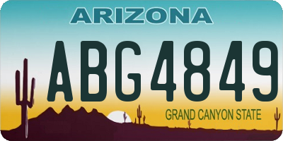 AZ license plate ABG4849