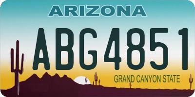 AZ license plate ABG4851